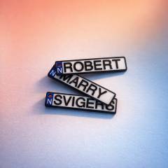 Bilskilt-nøkkelring med personlig tekst