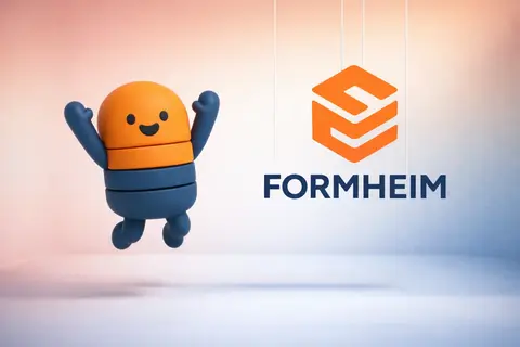 Formi og vår logo i et fotostudio